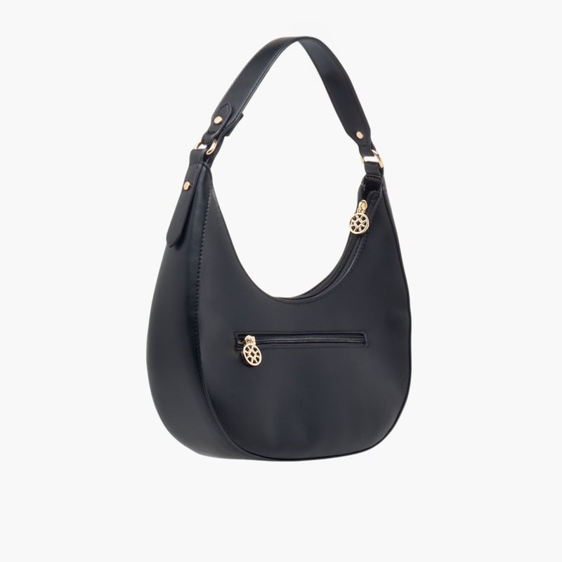Mistotes Black Embossed Hobo Bag for Women - Image 4